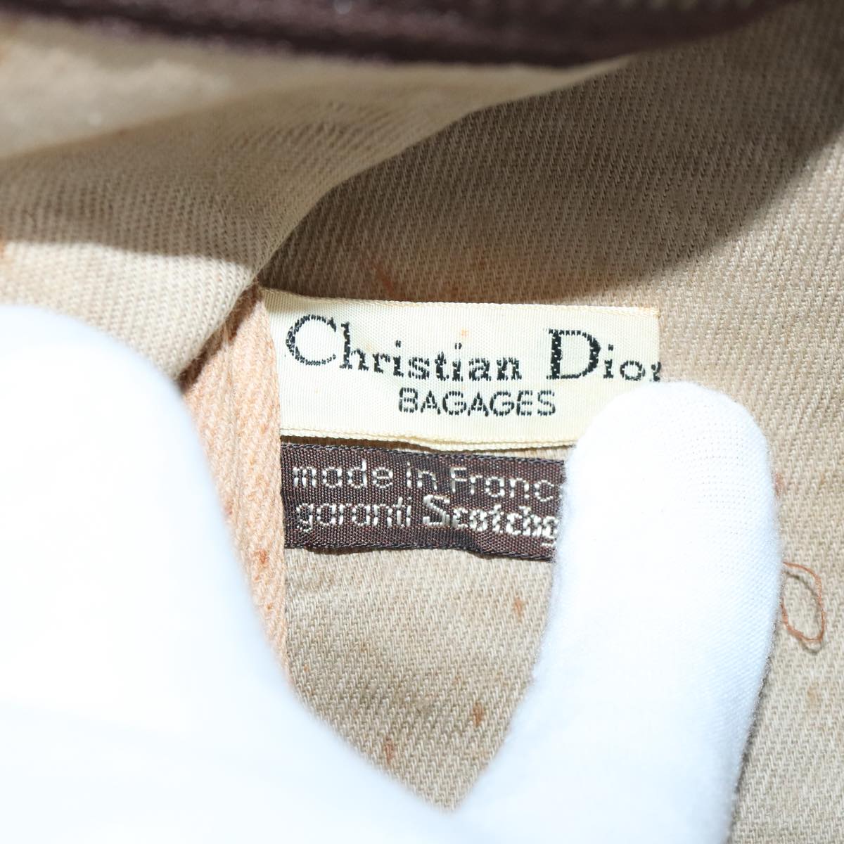 Christian Dior Trotter Canvas Boston Bag Brown Auth 91324