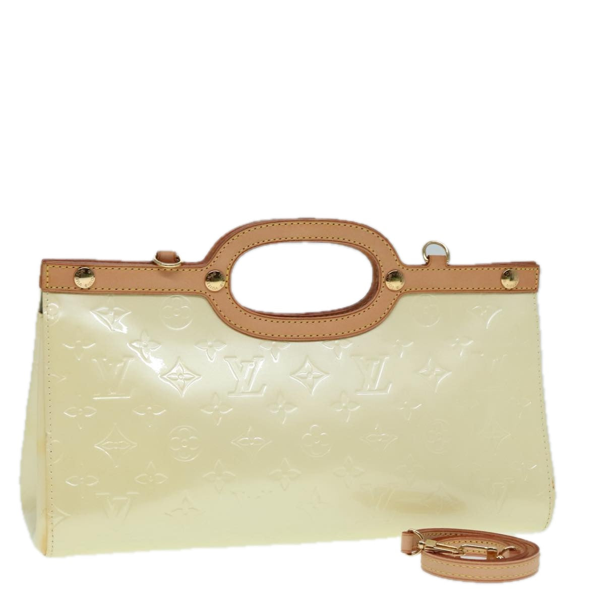 LOUIS VUITTON Monogram Vernis Roxbury Drive Hand Bag Perle M91374 LV Auth 91342