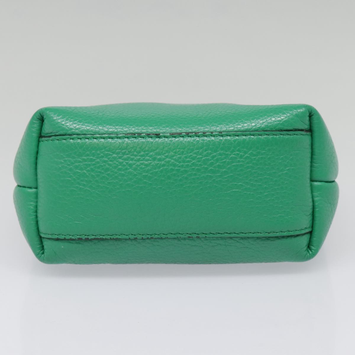 Salvatore Ferragamo Hand Bag Leather 2way Green Gold Auth 91385V
