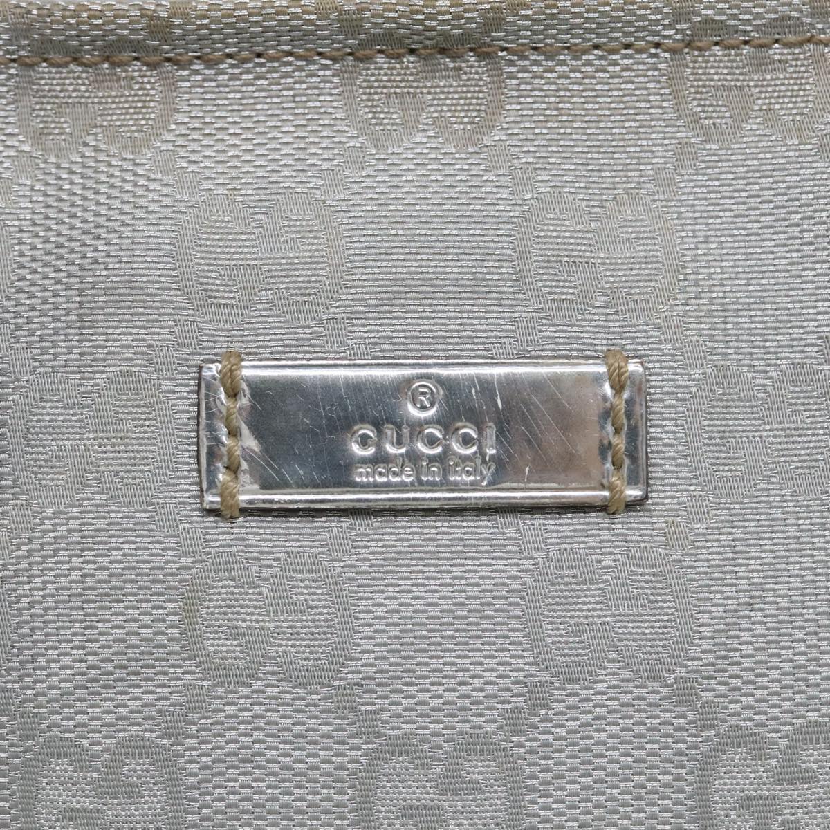 GUCCI Sherry Line GG Canvas Hand Bag Blue Gray Silver tone Auth 91391