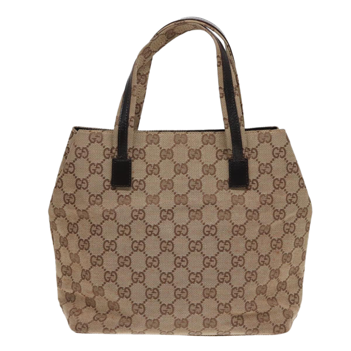 GUCCI GG Canvas Hand Bag Beige Silver 002 1080 Auth 91398