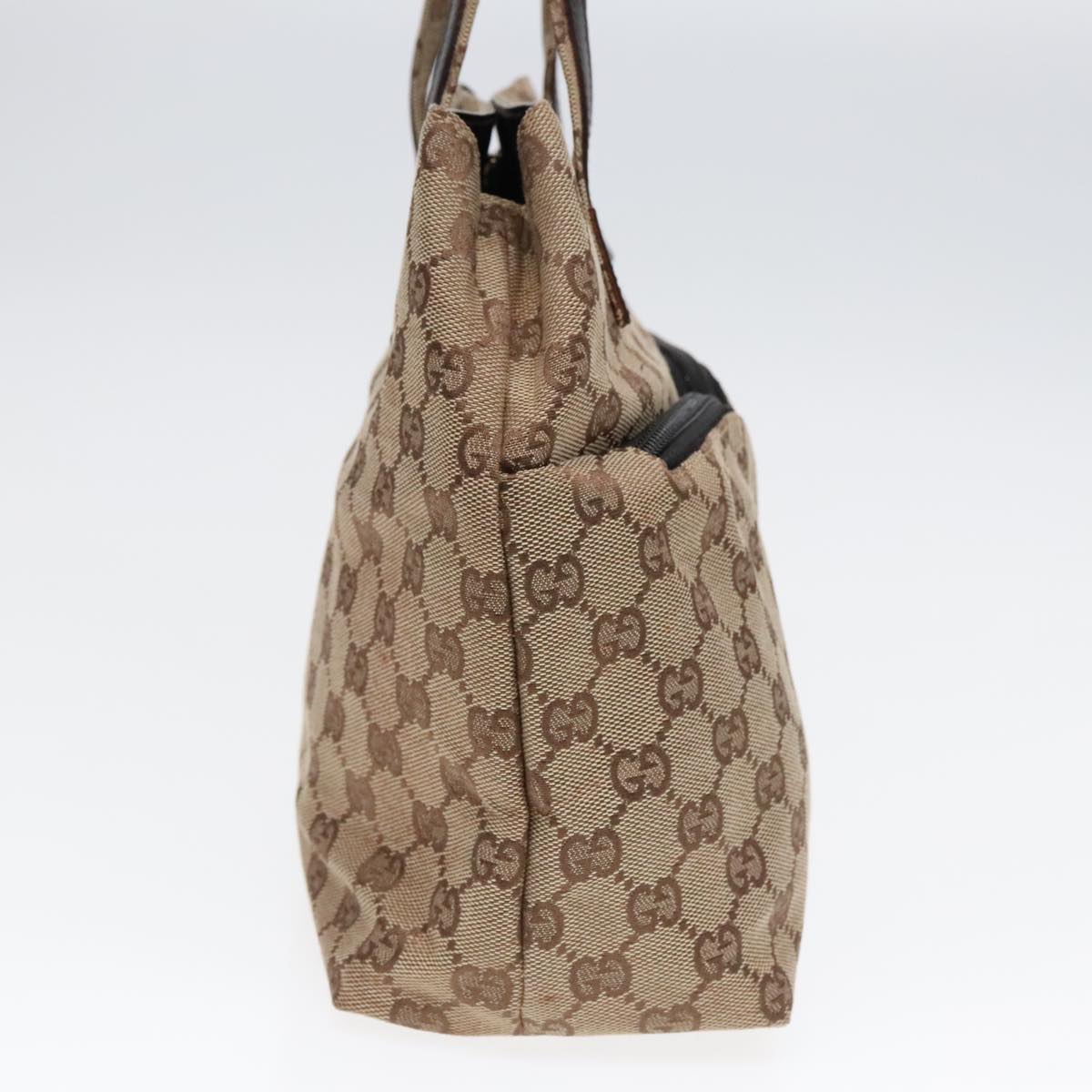 GUCCI GG Canvas Hand Bag Beige Silver 002 1080 Auth 91398