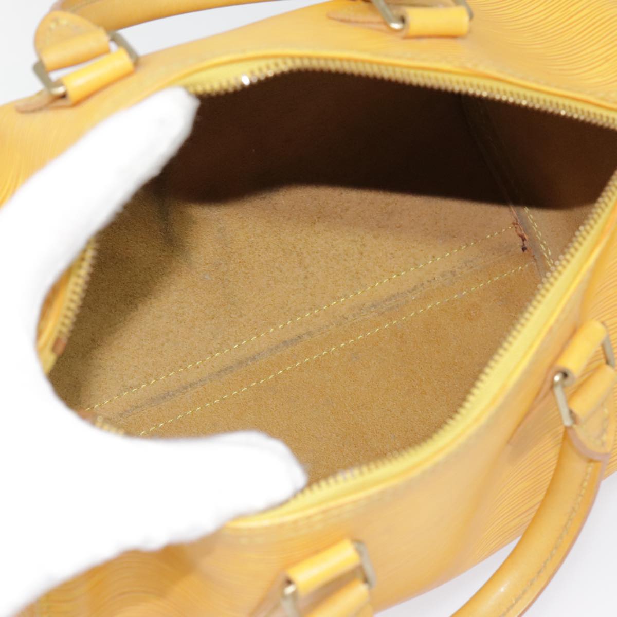 LOUIS VUITTON Epi Speedy 25 Hand Bag Tassili Yellow M43019 LV Auth 91415