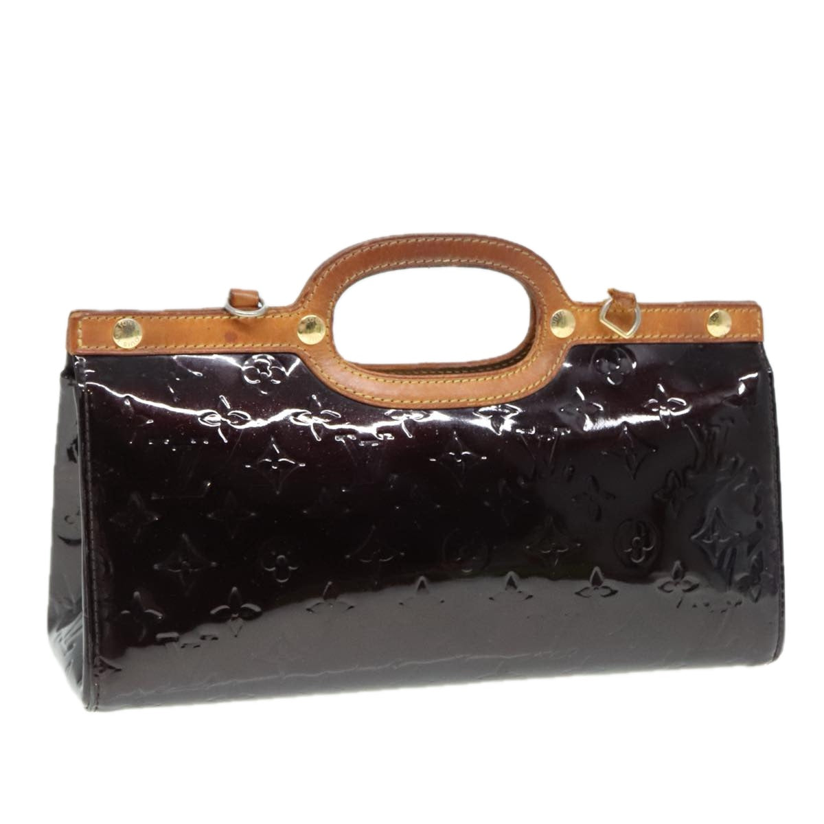 LOUIS VUITTON Vernis Roxbury Drive Hand Bag Amarante M91995 LV Auth 91422