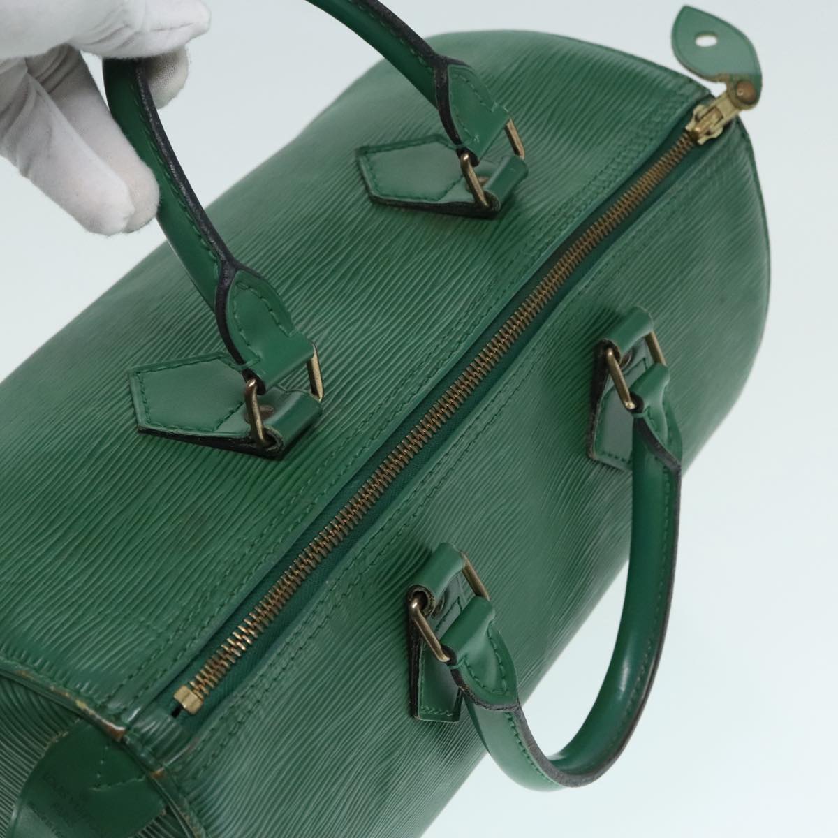 LOUIS VUITTON Epi Speedy 30 Hand Bag Borneo Green M43004 LV Auth 91495