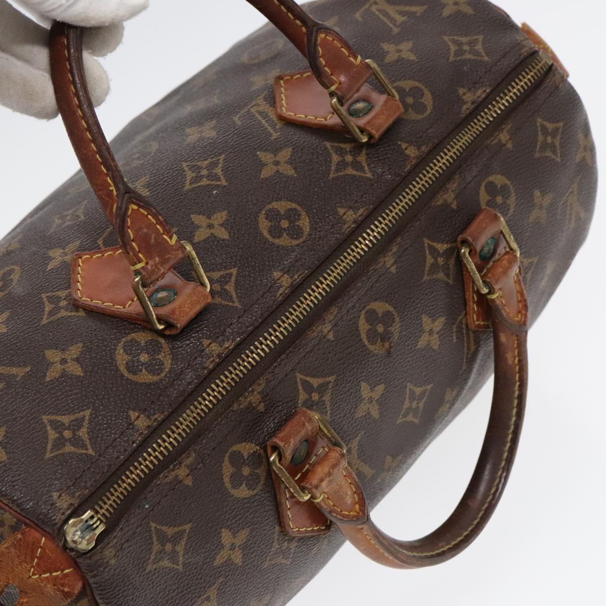 LOUIS VUITTON Monogram Speedy 30 Hand Bag M41526 LV Auth 91527