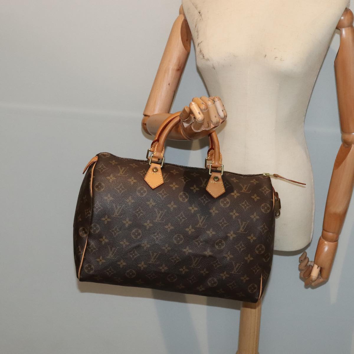 LOUIS VUITTON Monogram Speedy 35 Hand Bag M41524 LV Auth 91528