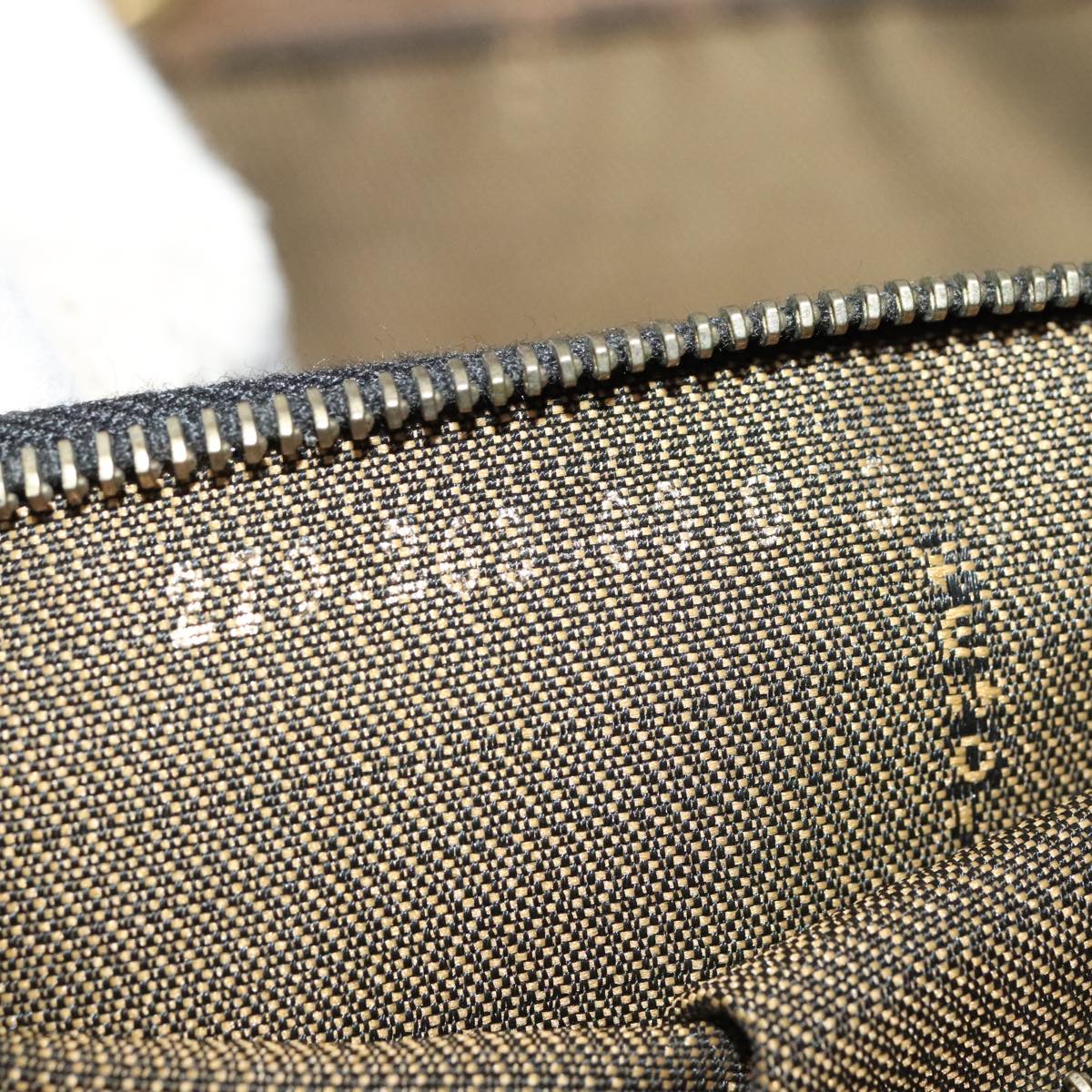 FENDI Zucca Canvas Backpack Brown Black gold Auth 91551V
