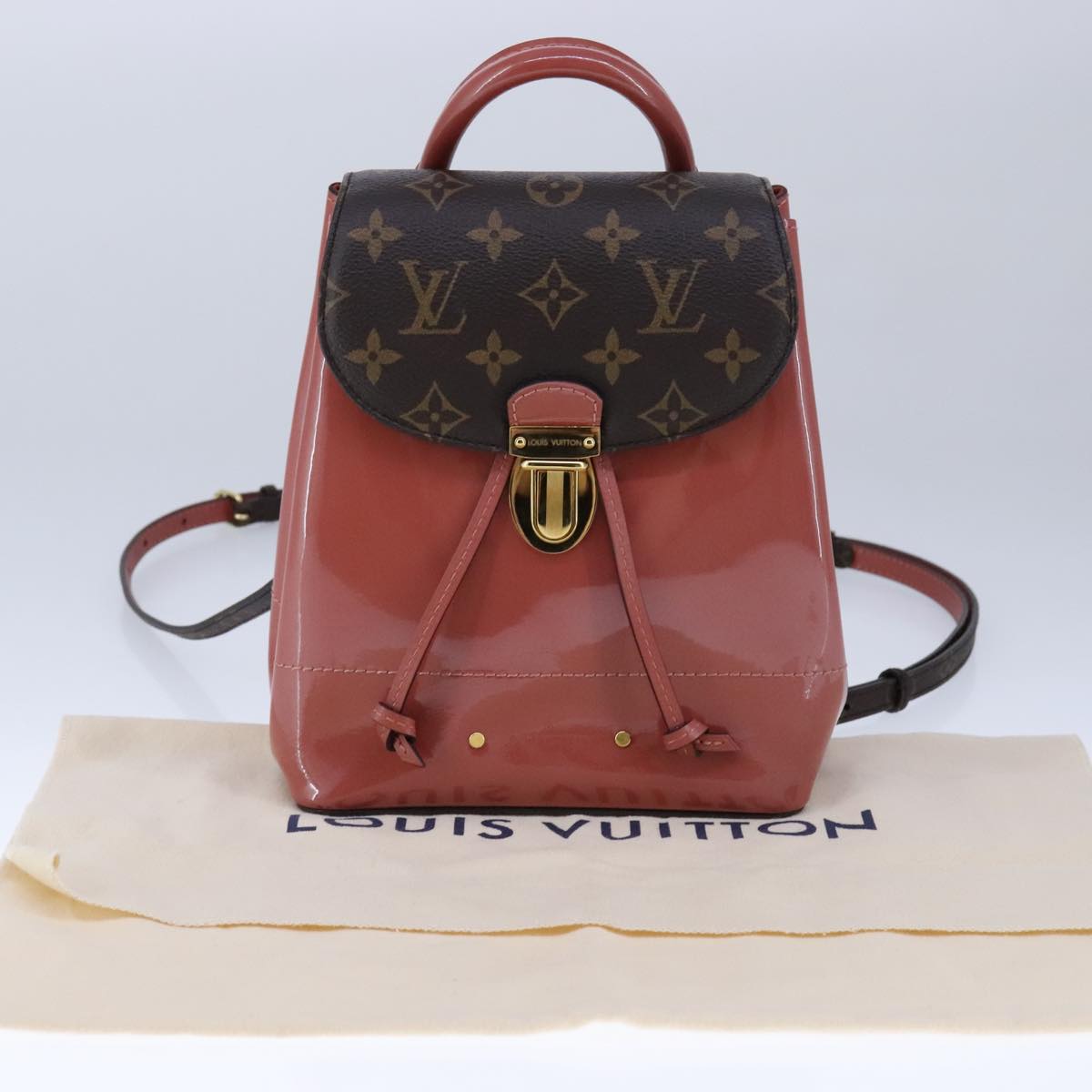 LOUIS VUITTON Monogram Vernis Hot Springs Backpack Pink M53545 LV Auth 91559SAM