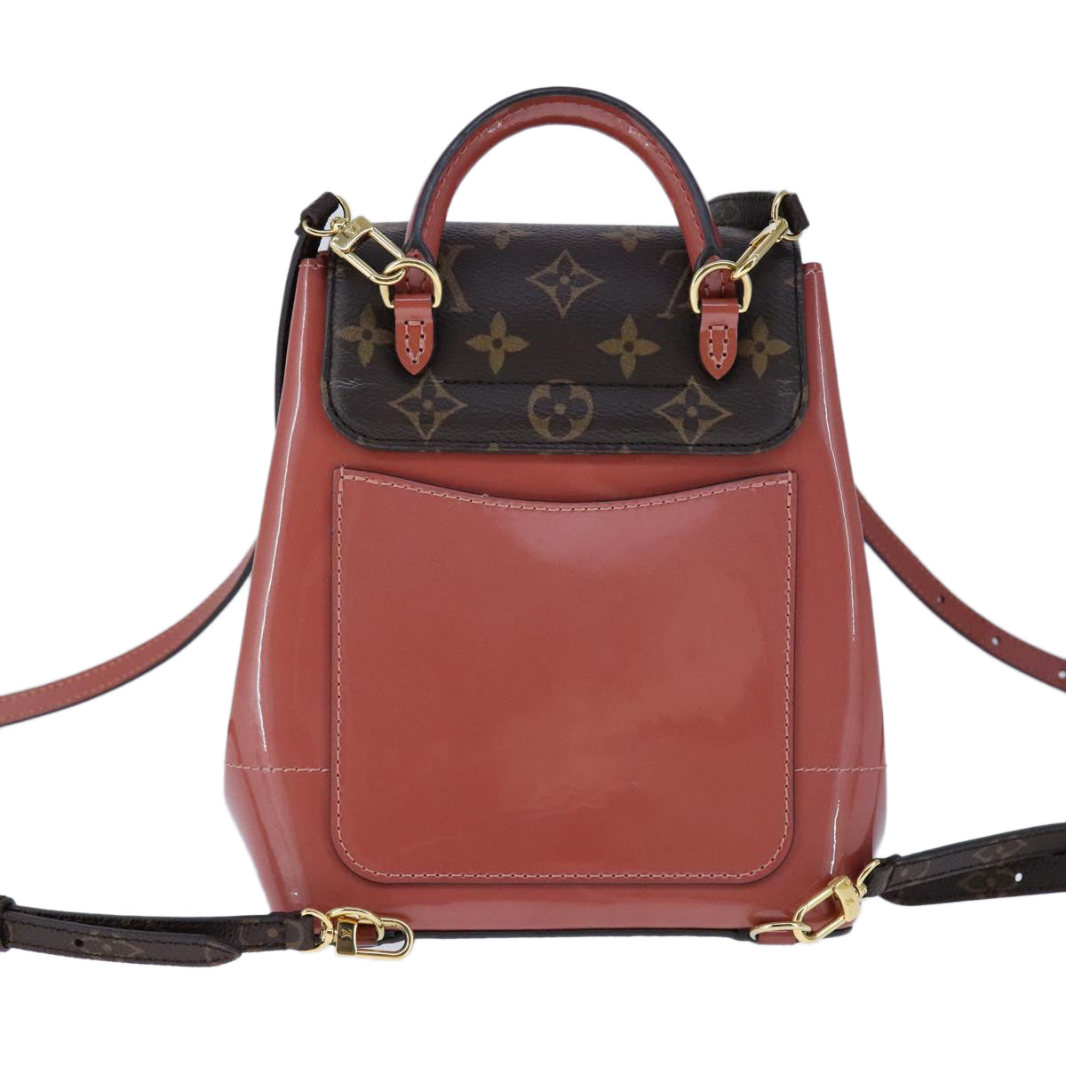 LOUIS VUITTON Monogram Vernis Hot Springs Backpack Pink M53545 LV Auth 91559SAM