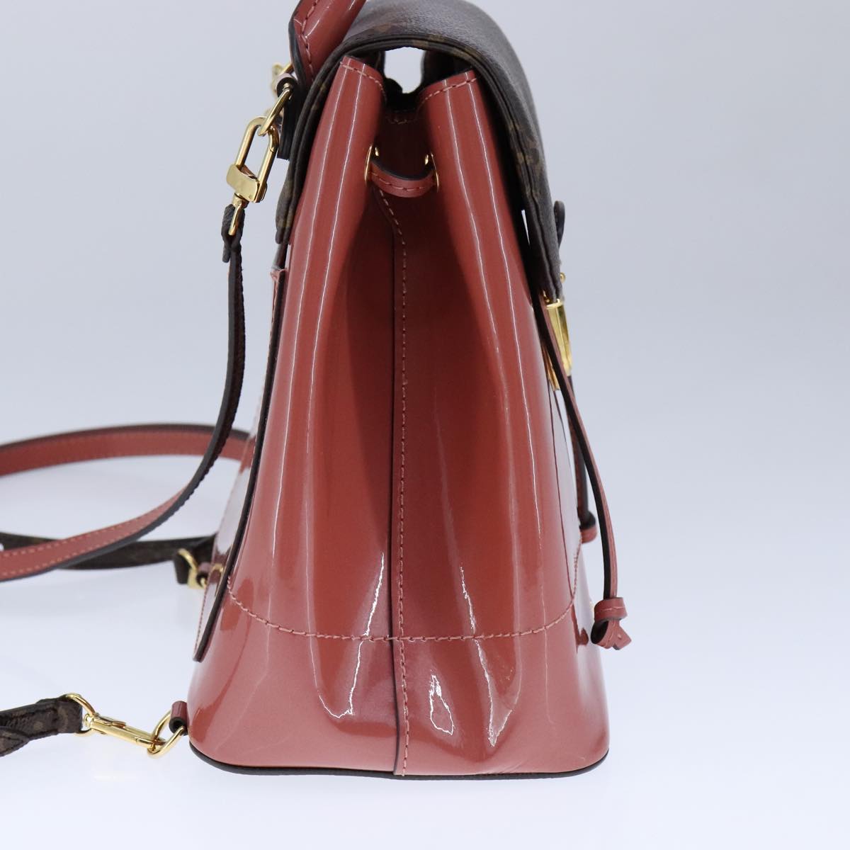 LOUIS VUITTON Monogram Vernis Hot Springs Backpack Pink M53545 LV Auth 91559SAM