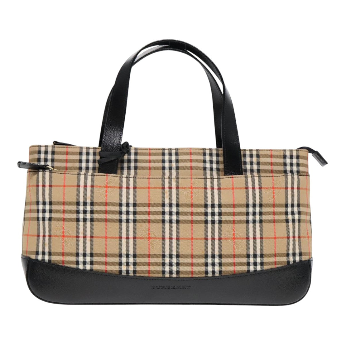 BURBERRY Nova Check Hand Bag Canvas Beige Auth 91568