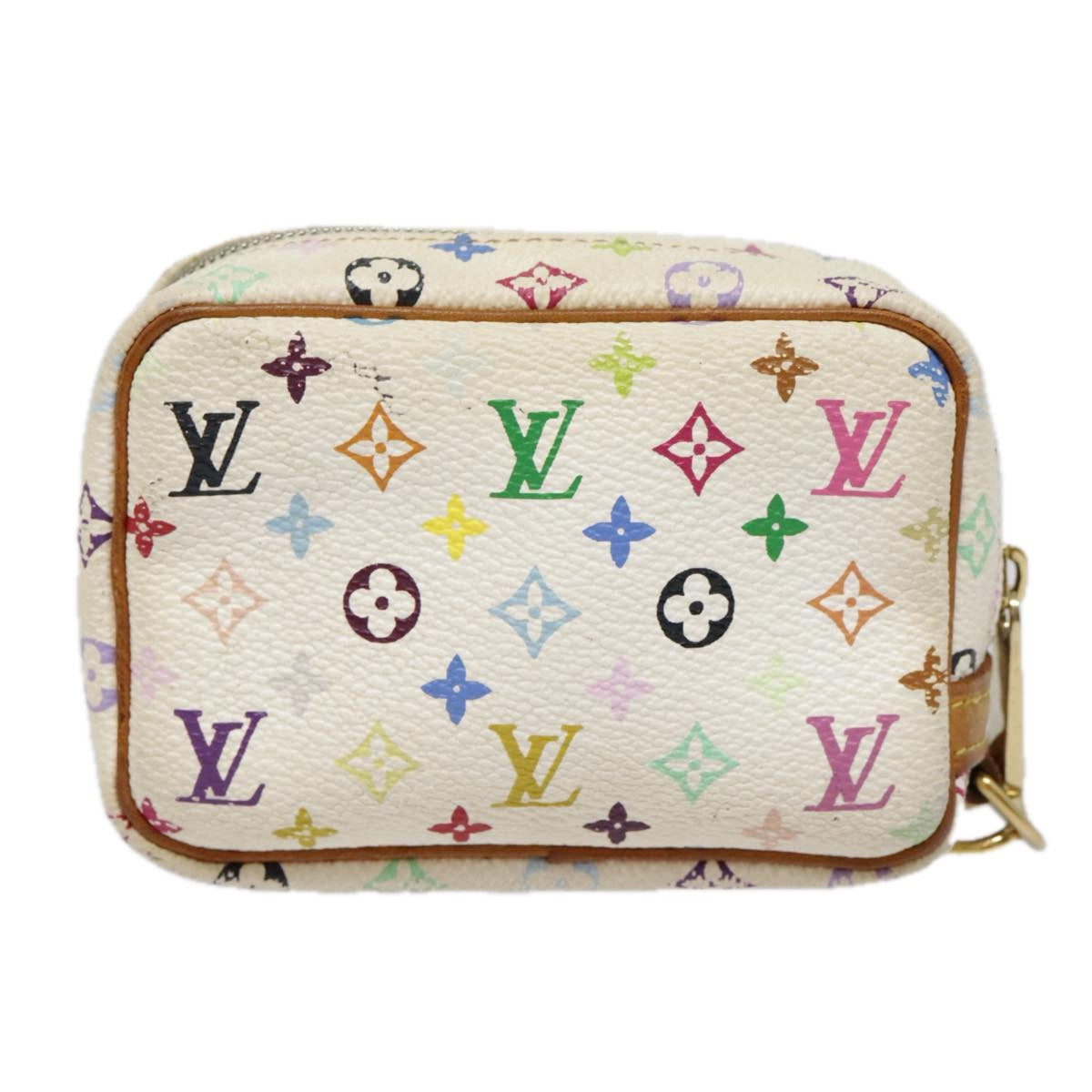 LOUIS VUITTON Monogram Multicolor Trousse Wapity Pouch White M58033 Auth 91572