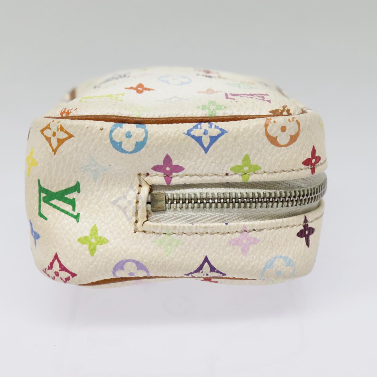 LOUIS VUITTON Monogram Multicolor Trousse Wapity Pouch White M58033 Auth 91572