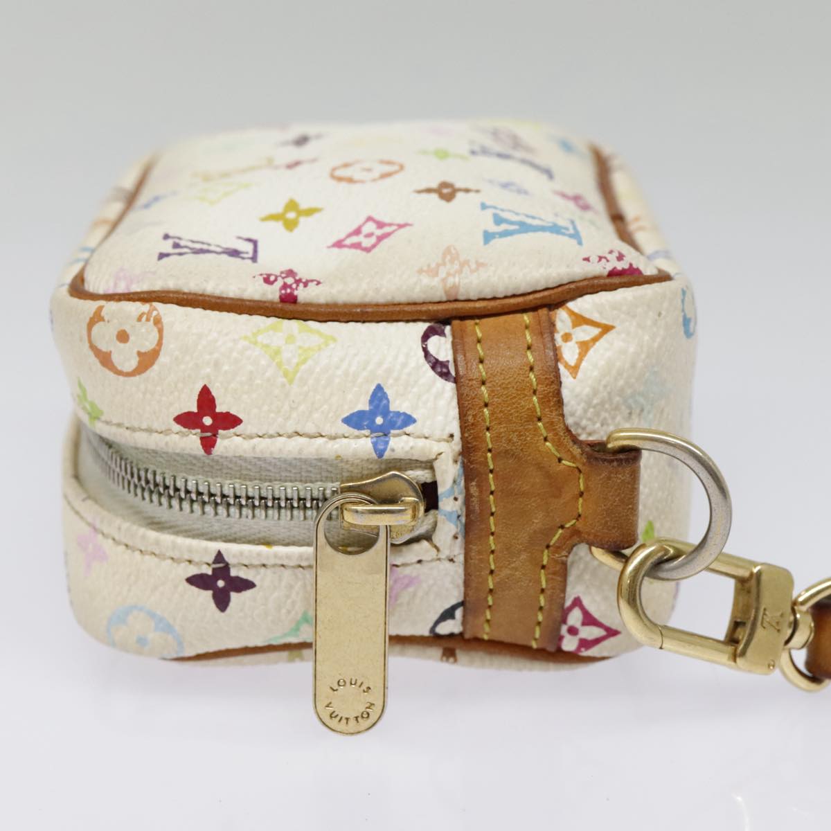 LOUIS VUITTON Monogram Multicolor Trousse Wapity Pouch White M58033 Auth 91572