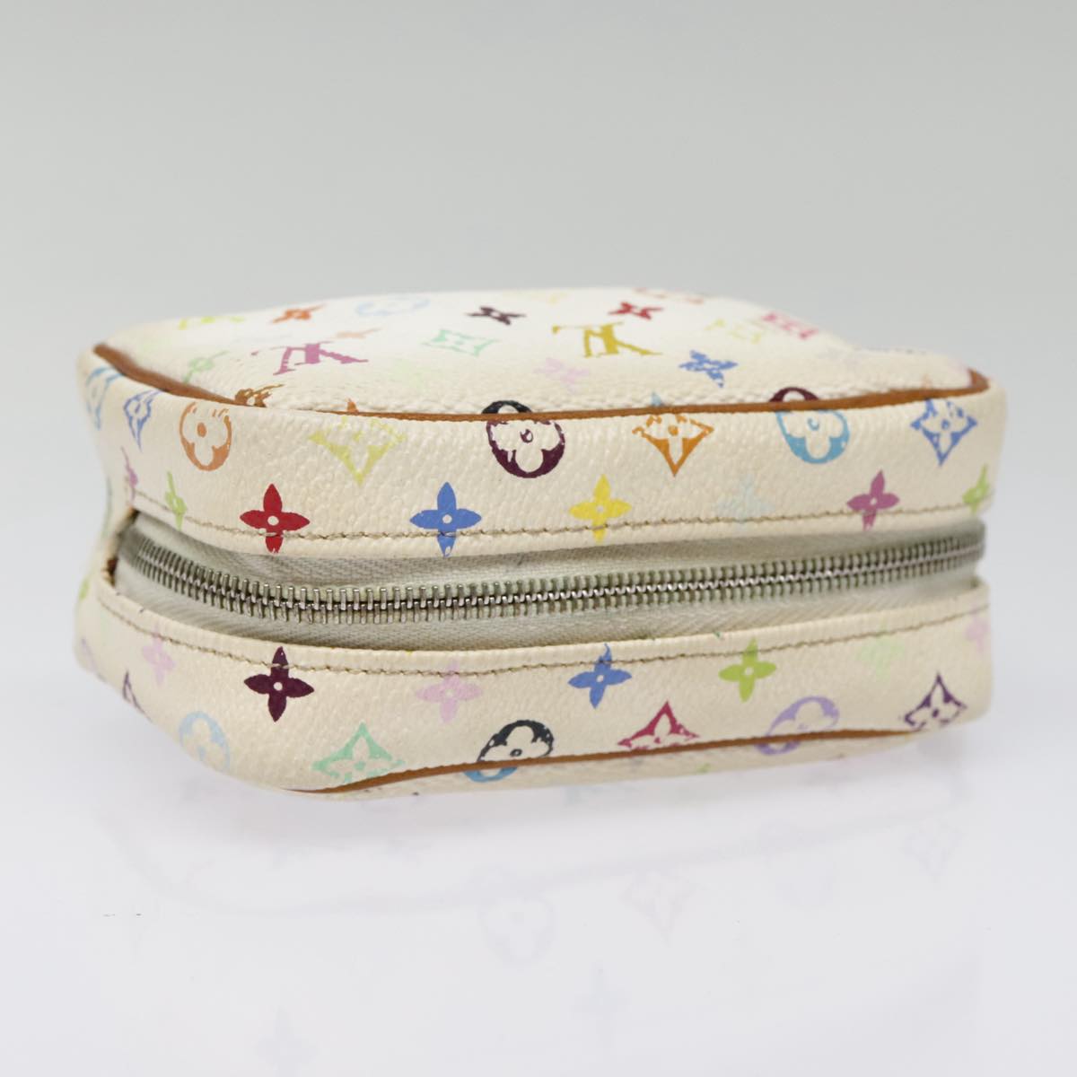 LOUIS VUITTON Monogram Multicolor Trousse Wapity Pouch White M58033 Auth 91572