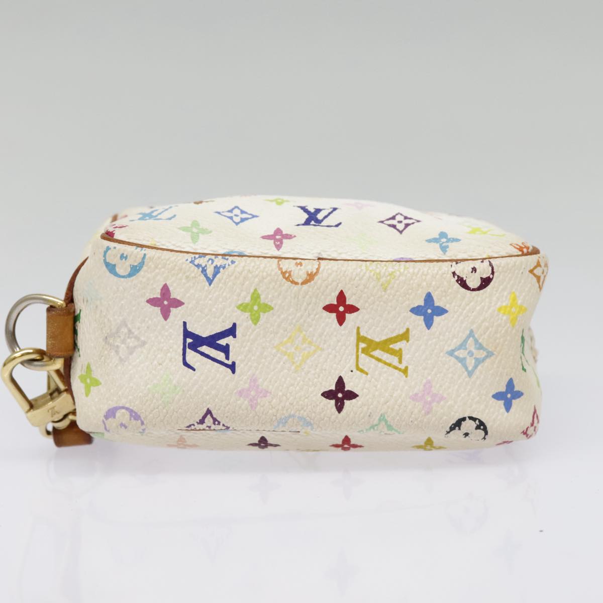 LOUIS VUITTON Monogram Multicolor Trousse Wapity Pouch White M58033 Auth 91572