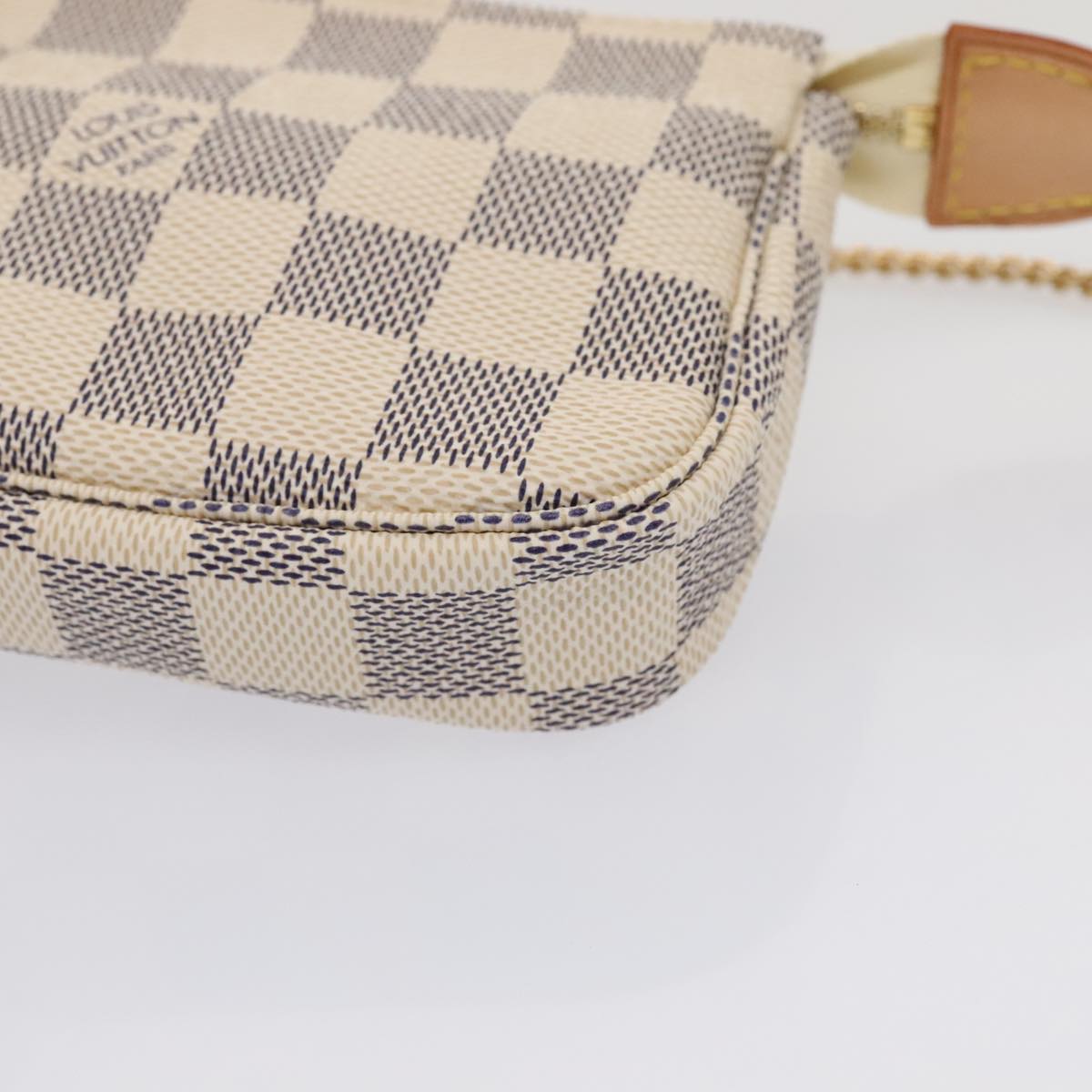 LOUIS VUITTON Damier Azur Mini Pochette Accessoires Pouch N63005 LV Auth 91574