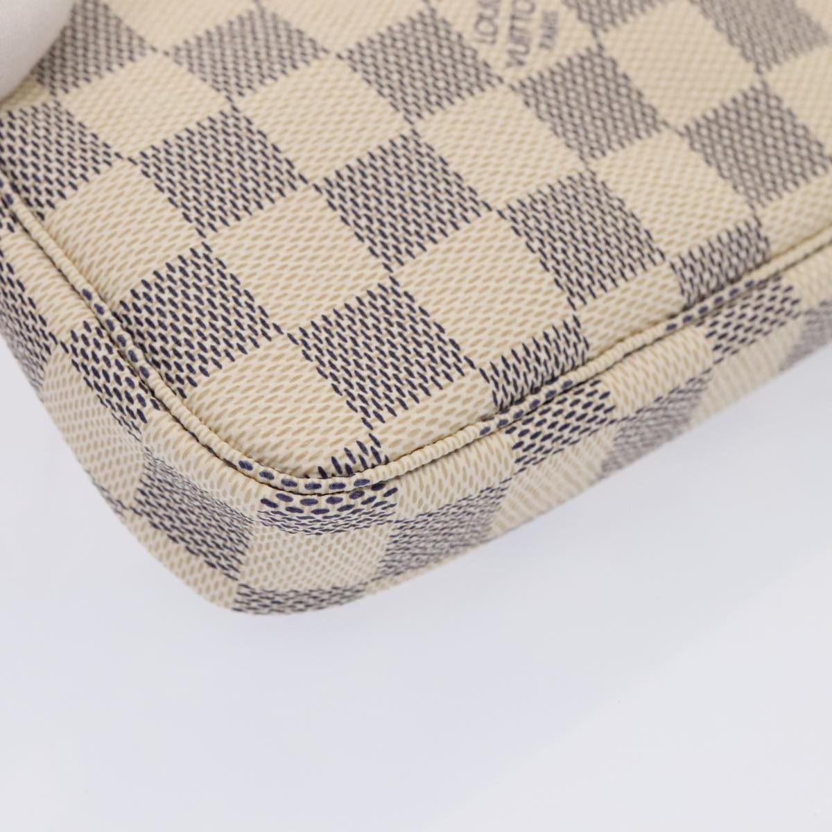 LOUIS VUITTON Damier Azur Mini Pochette Accessoires Pouch N63005 LV Auth 91574