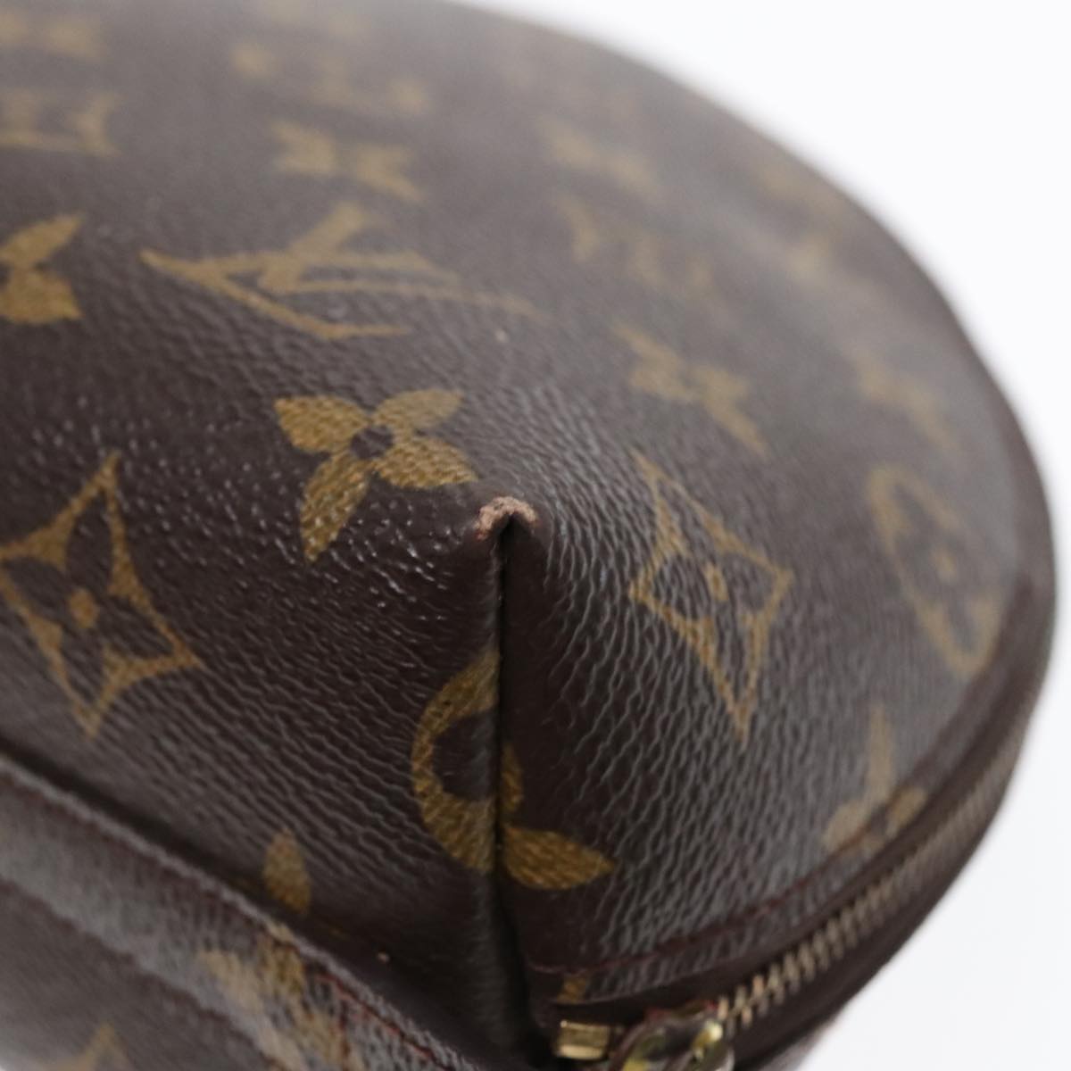 LOUIS VUITTON Monogram Trousse Demi Ronde Cosmetic Pouch M47520 LV Auth 91580