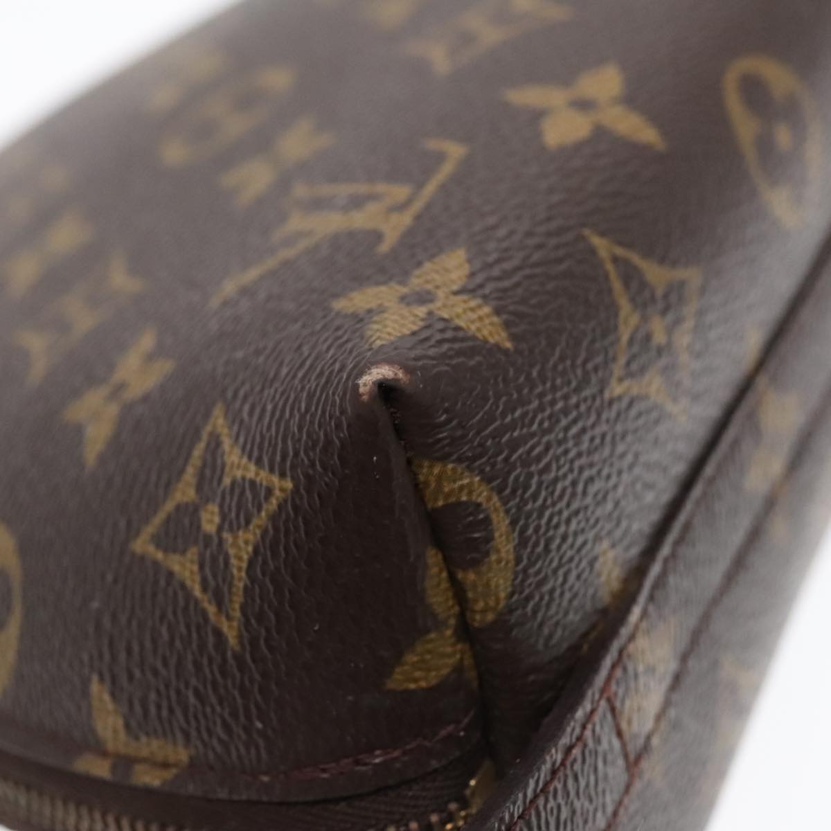 LOUIS VUITTON Monogram Trousse Demi Ronde Cosmetic Pouch M47520 LV Auth 91580