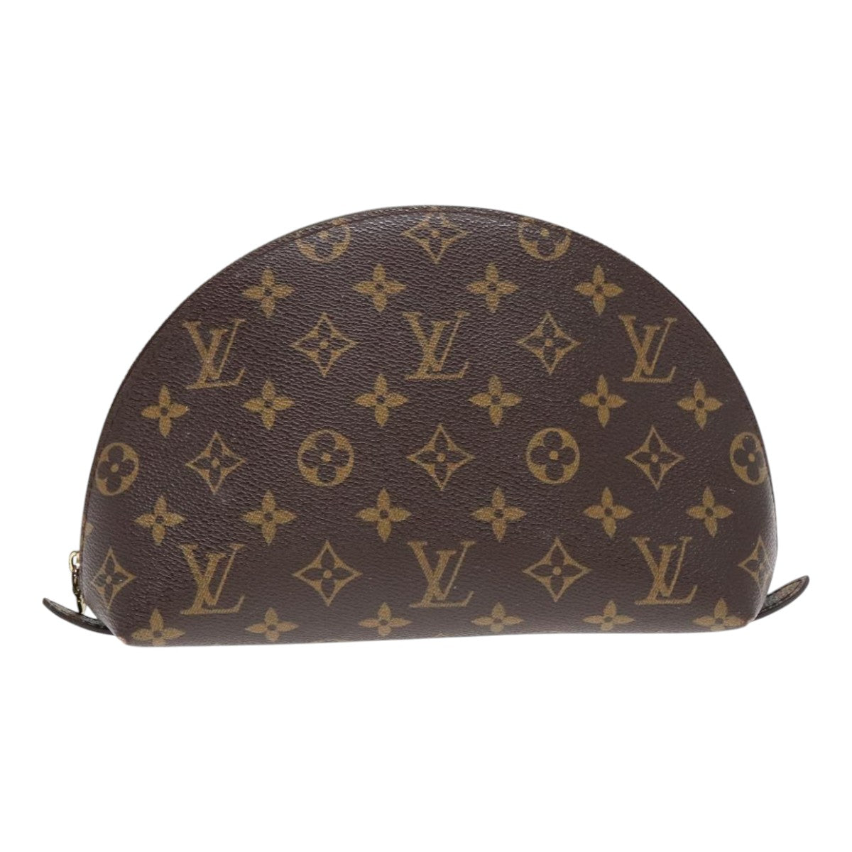 LOUIS VUITTON Monogram Trousse Demi Ronde Cosmetic Pouch M47520 LV Auth 91580