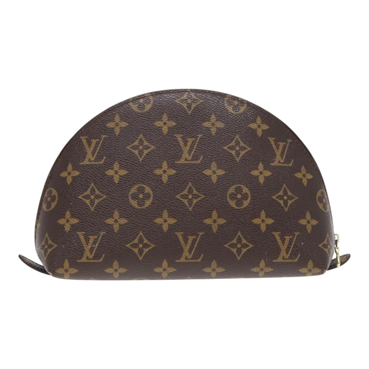 LOUIS VUITTON Monogram Trousse Demi Ronde Cosmetic Pouch M47520 LV Auth 91580