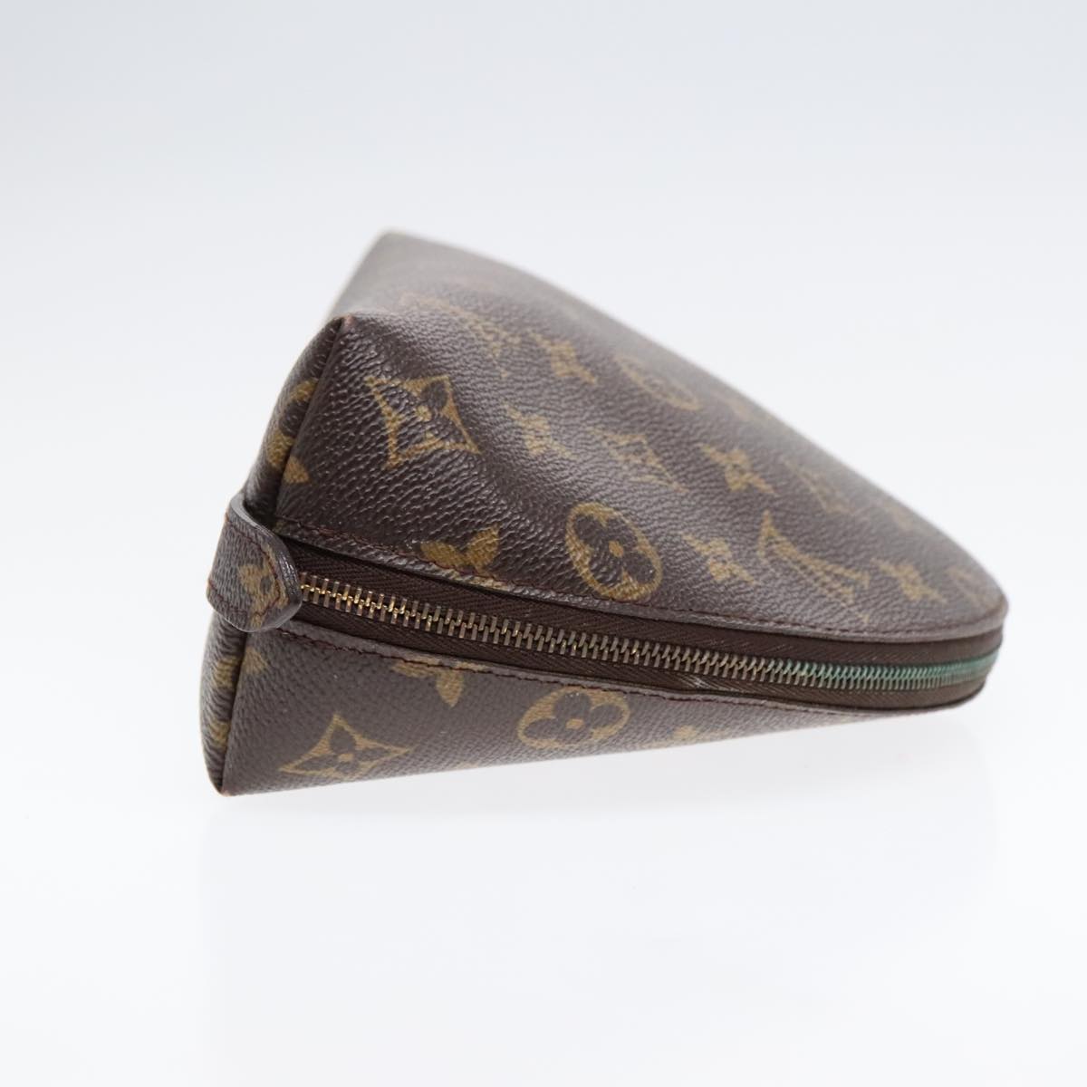 LOUIS VUITTON Monogram Trousse Demi Ronde Cosmetic Pouch M47520 LV Auth 91580