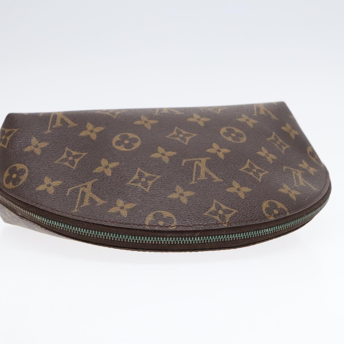 LOUIS VUITTON Monogram Trousse Demi Ronde Cosmetic Pouch M47520 LV Auth 91580