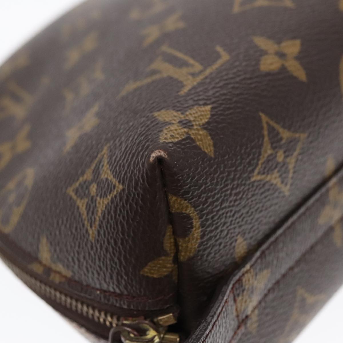 LOUIS VUITTON Monogram Trousse Demi Ronde Cosmetic Pouch M47520 LV Auth 91580