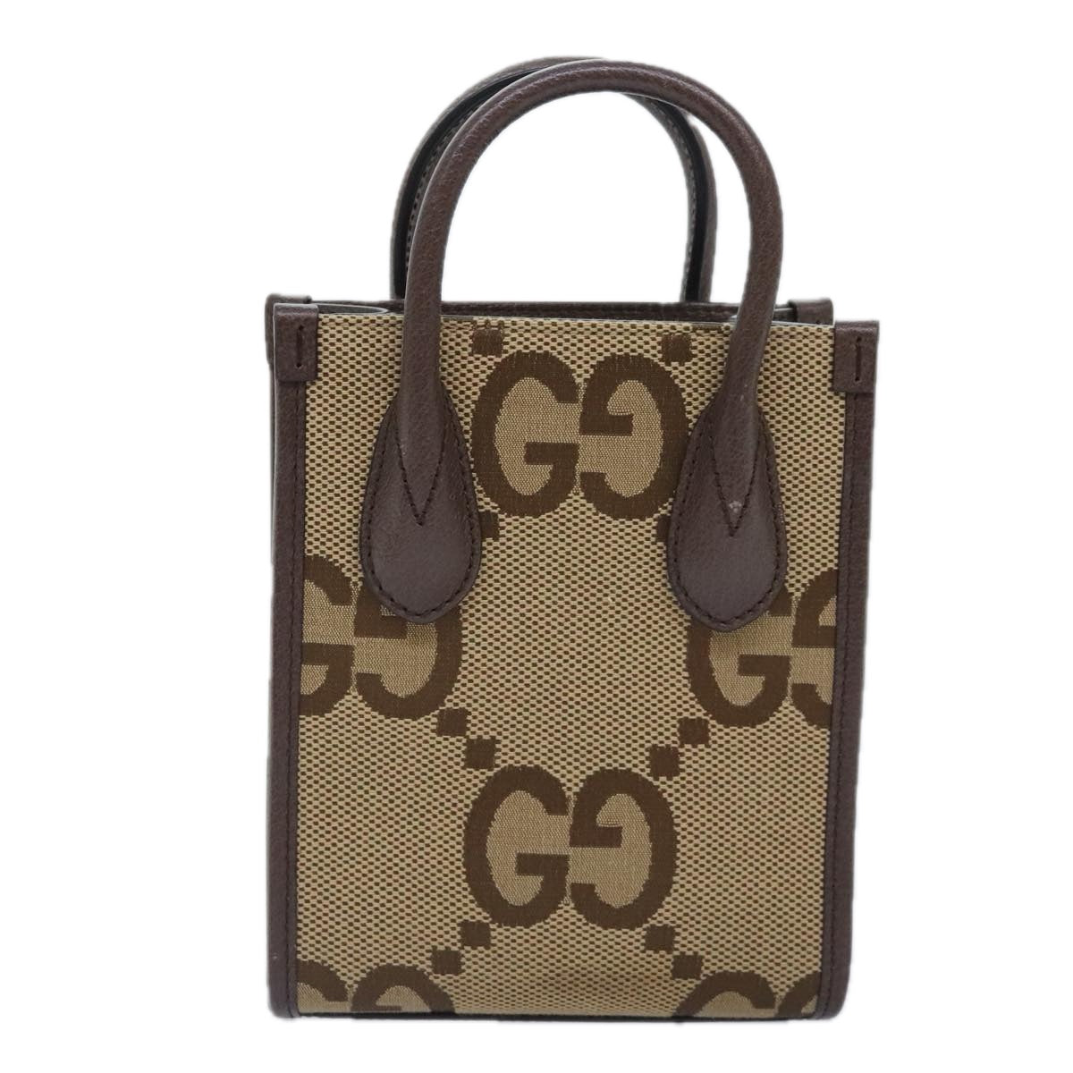 GUCCI GG Canvas Web Sherry Line Hand Bag 2way Beige Green Red Auth 91590A