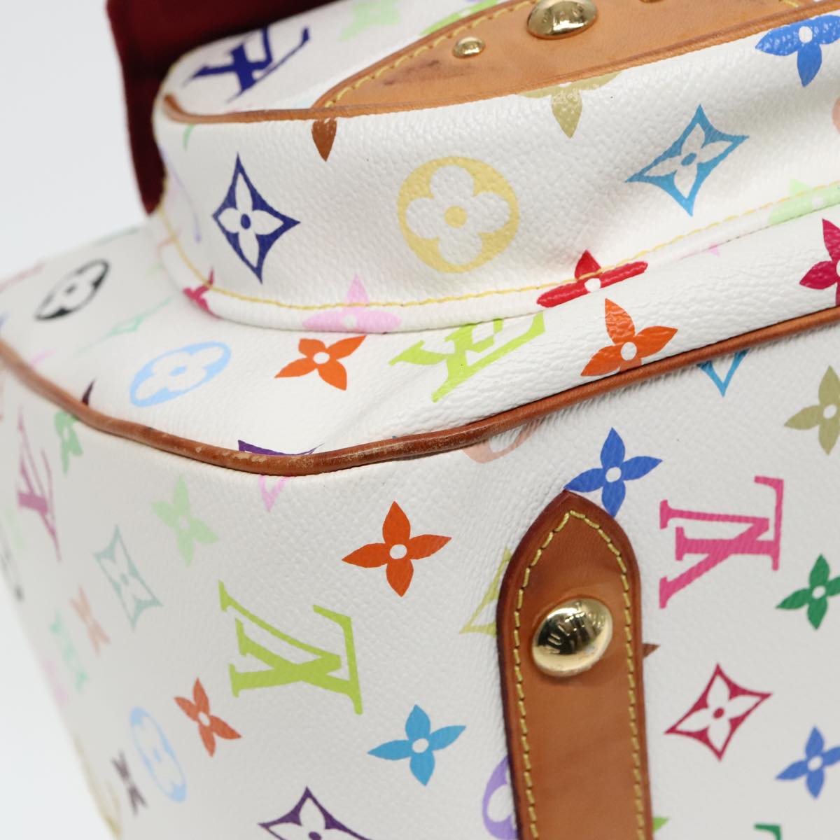 LOUIS VUITTON Monogram Multicolor Rita Hand Bag 2way White M40125 LV Auth 91592