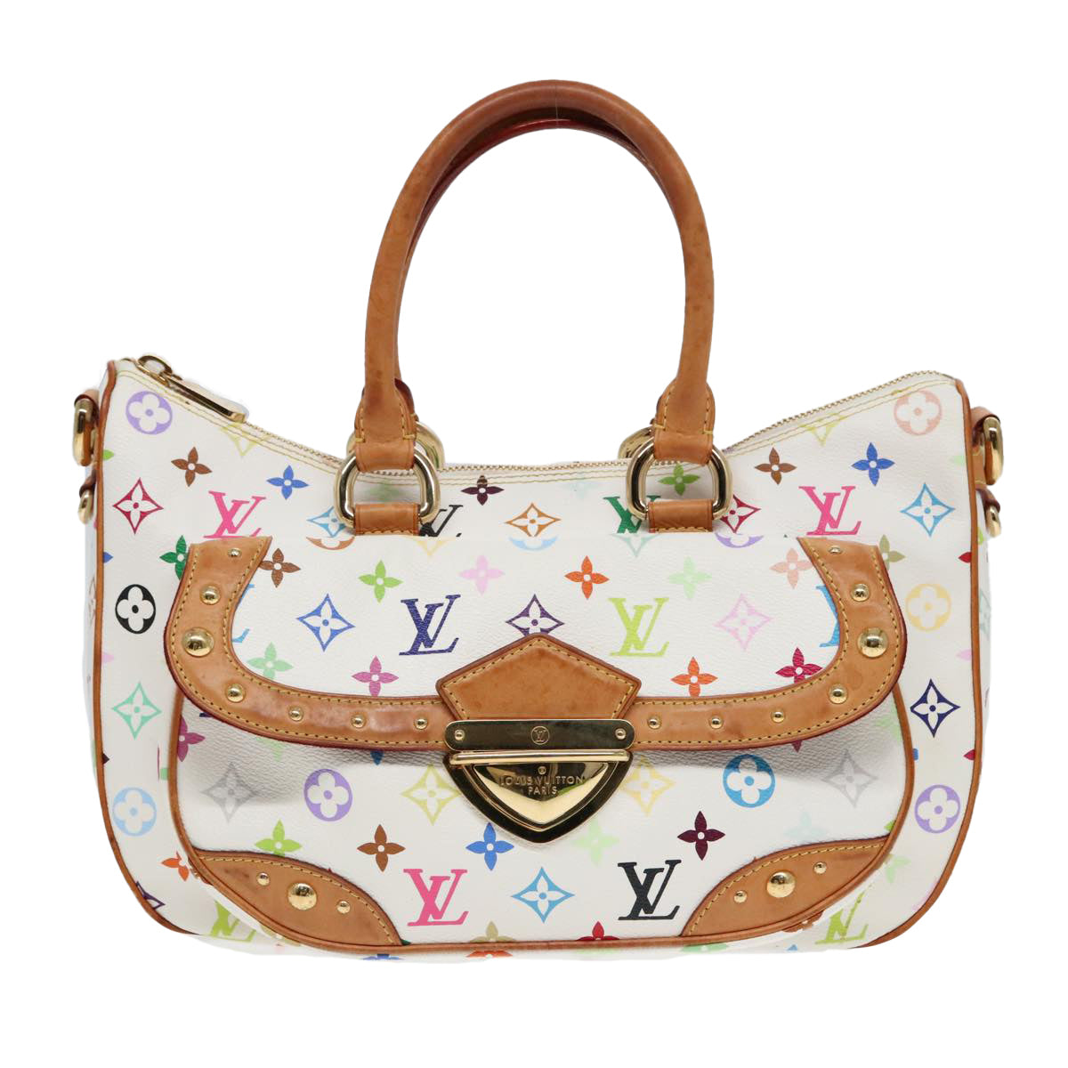 LOUIS VUITTON Monogram Multicolor Rita Hand Bag 2way White M40125 LV Auth 91592