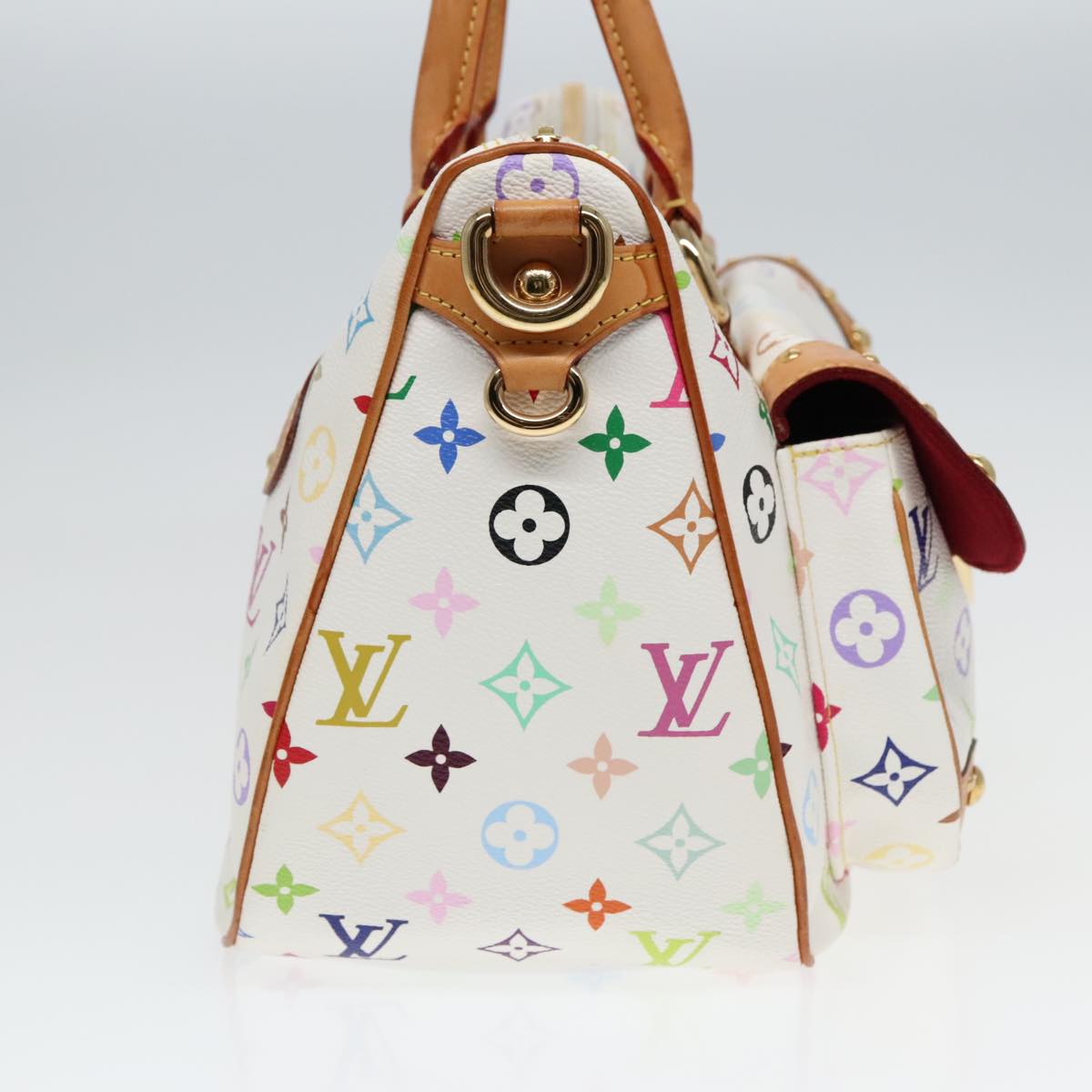 LOUIS VUITTON Monogram Multicolor Rita Hand Bag 2way White M40125 LV Auth 91592