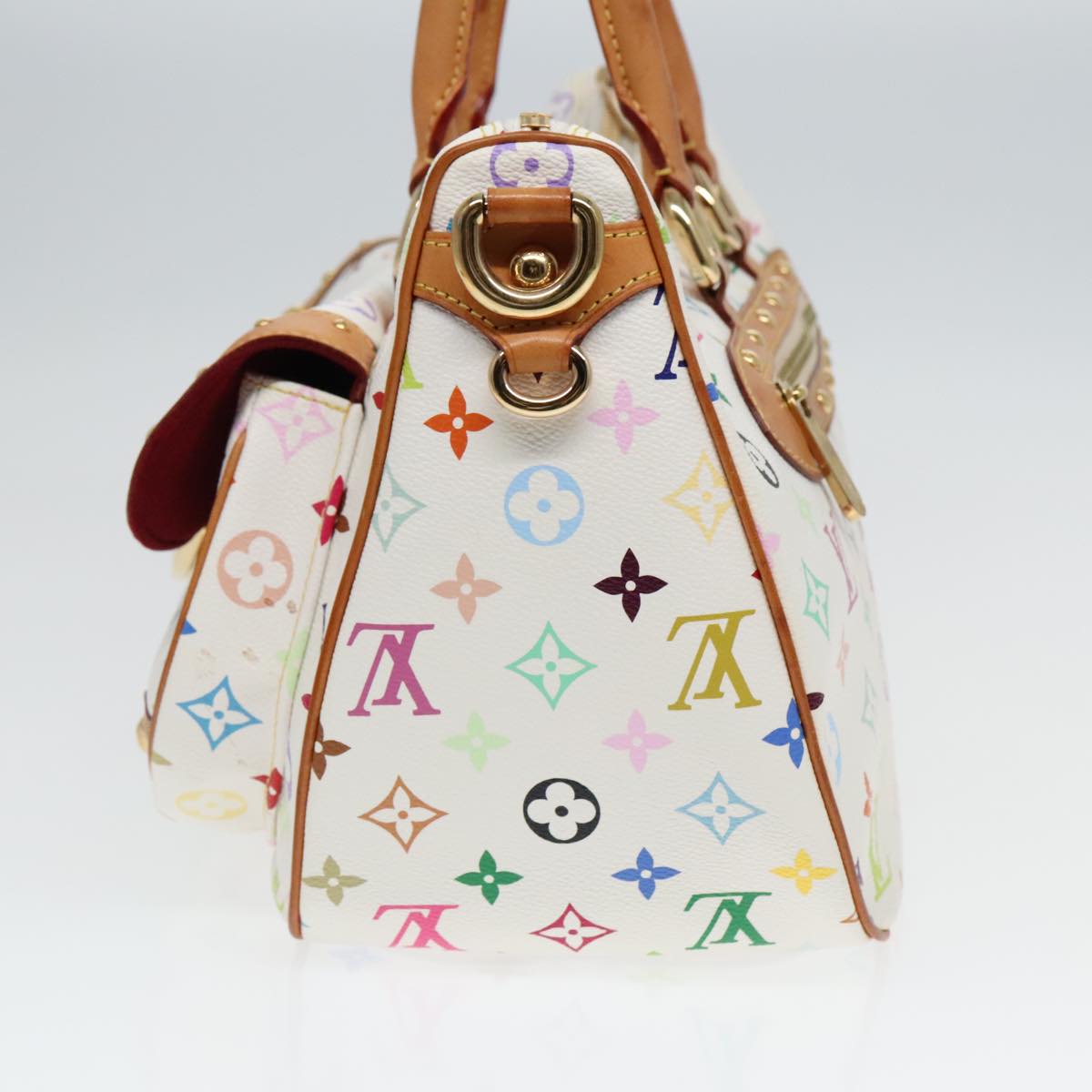 LOUIS VUITTON Monogram Multicolor Rita Hand Bag 2way White M40125 LV Auth 91592