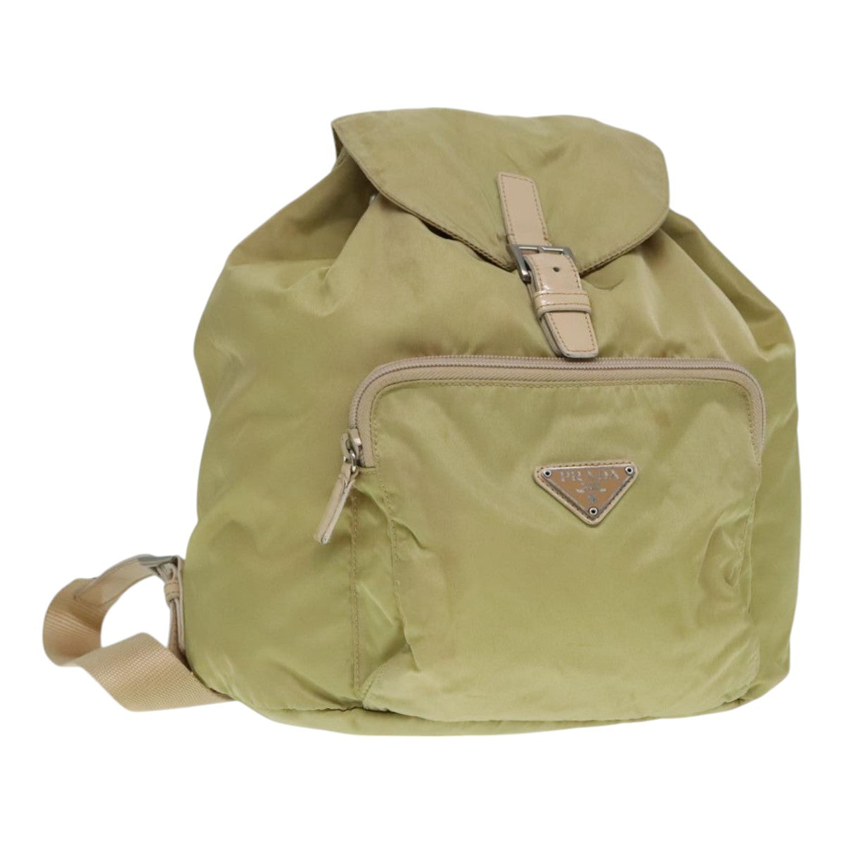 PRADA Backpack Nylon Beige Auth 91604