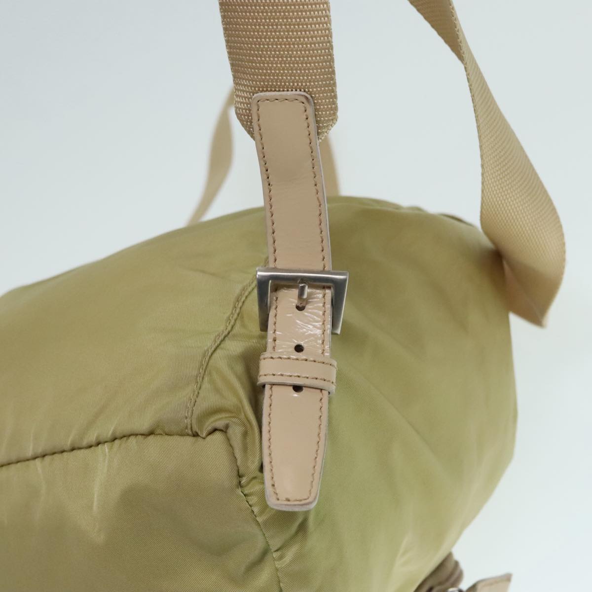 PRADA Backpack Nylon Beige Auth 91604