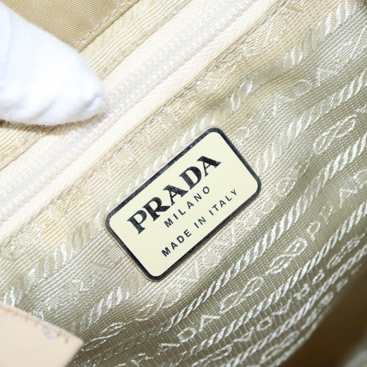 PRADA Backpack Nylon Beige Auth 91604