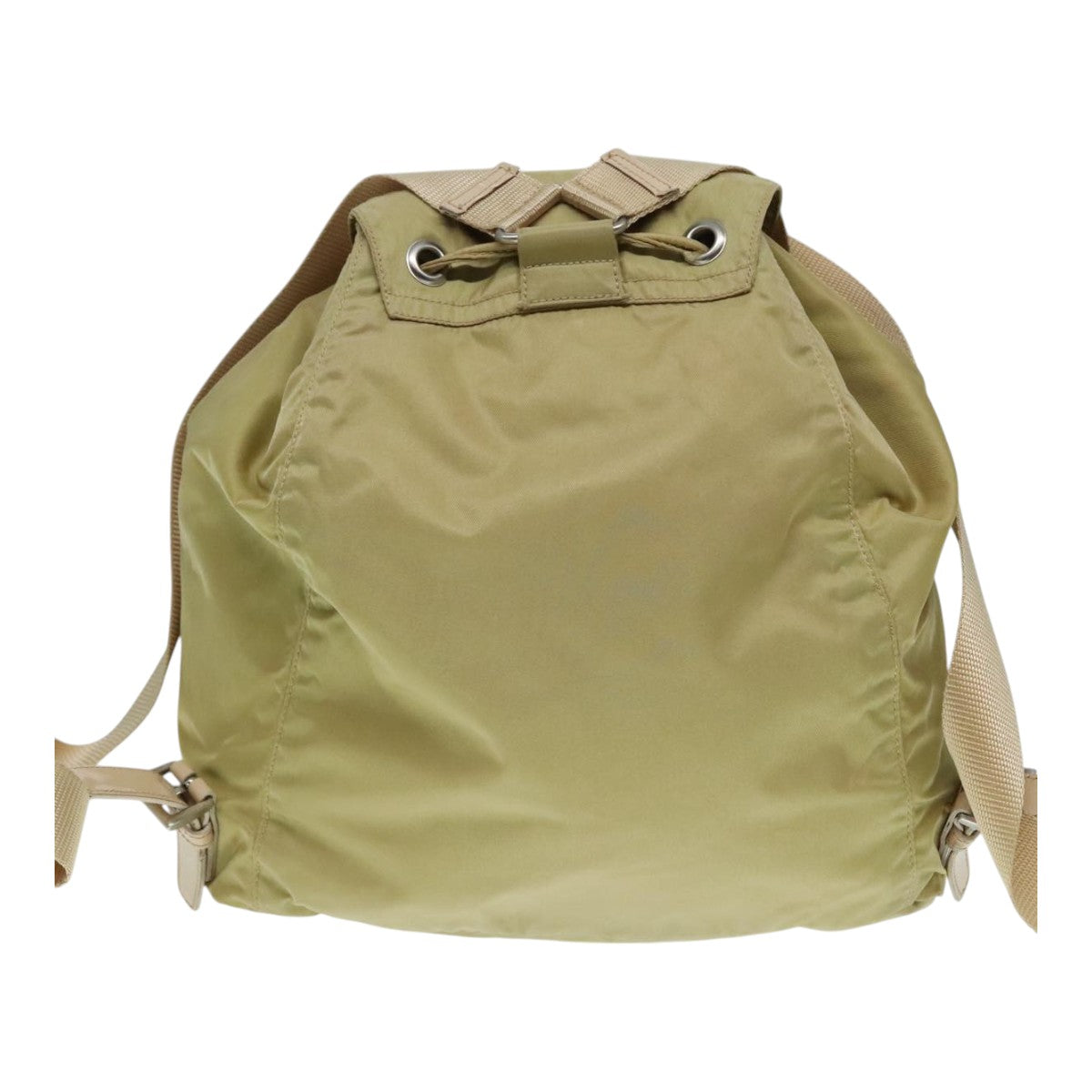 PRADA Backpack Nylon Beige Auth 91604