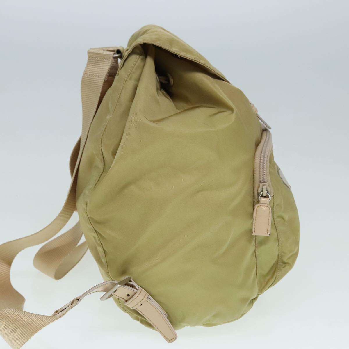 PRADA Backpack Nylon Beige Auth 91604