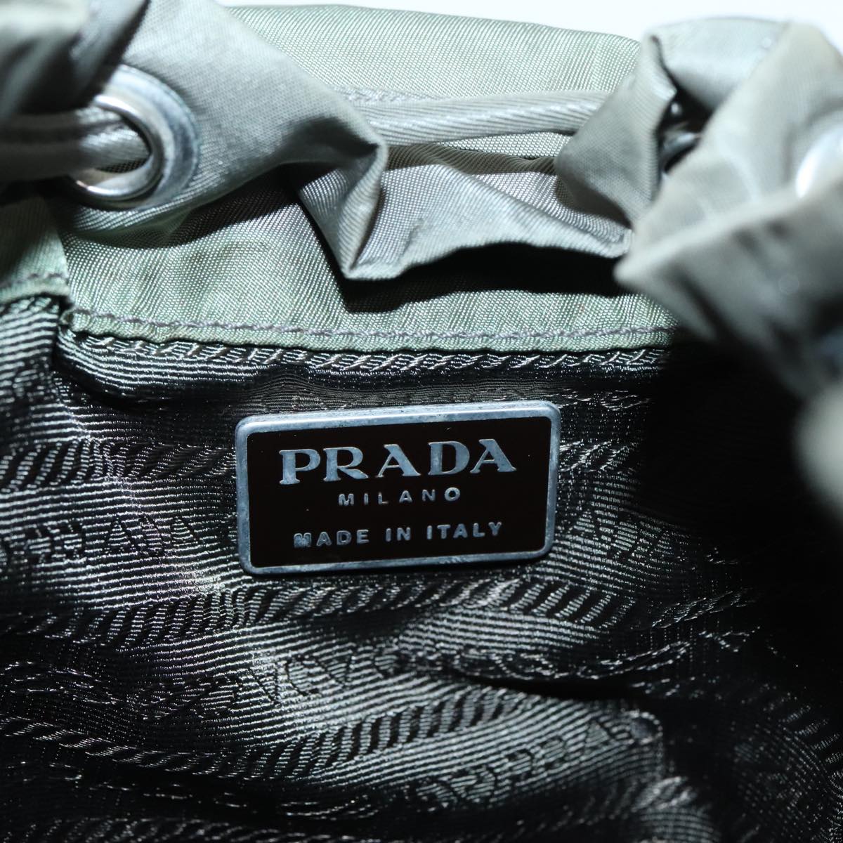 PRADA Backpack Nylon Khaki Auth 91606