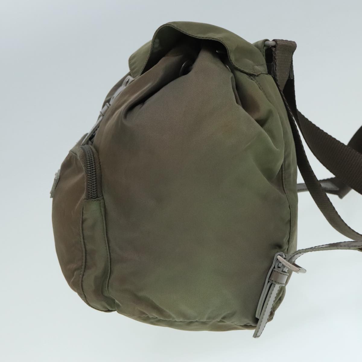 PRADA Backpack Nylon Khaki Auth 91606