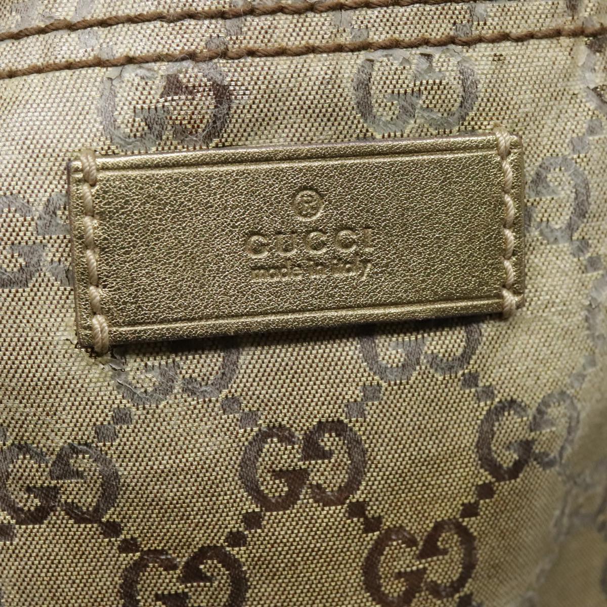 GUCCI GG Canvas Sherry Line Tote Bag Coated Canvas Gold Orange Auth 91624