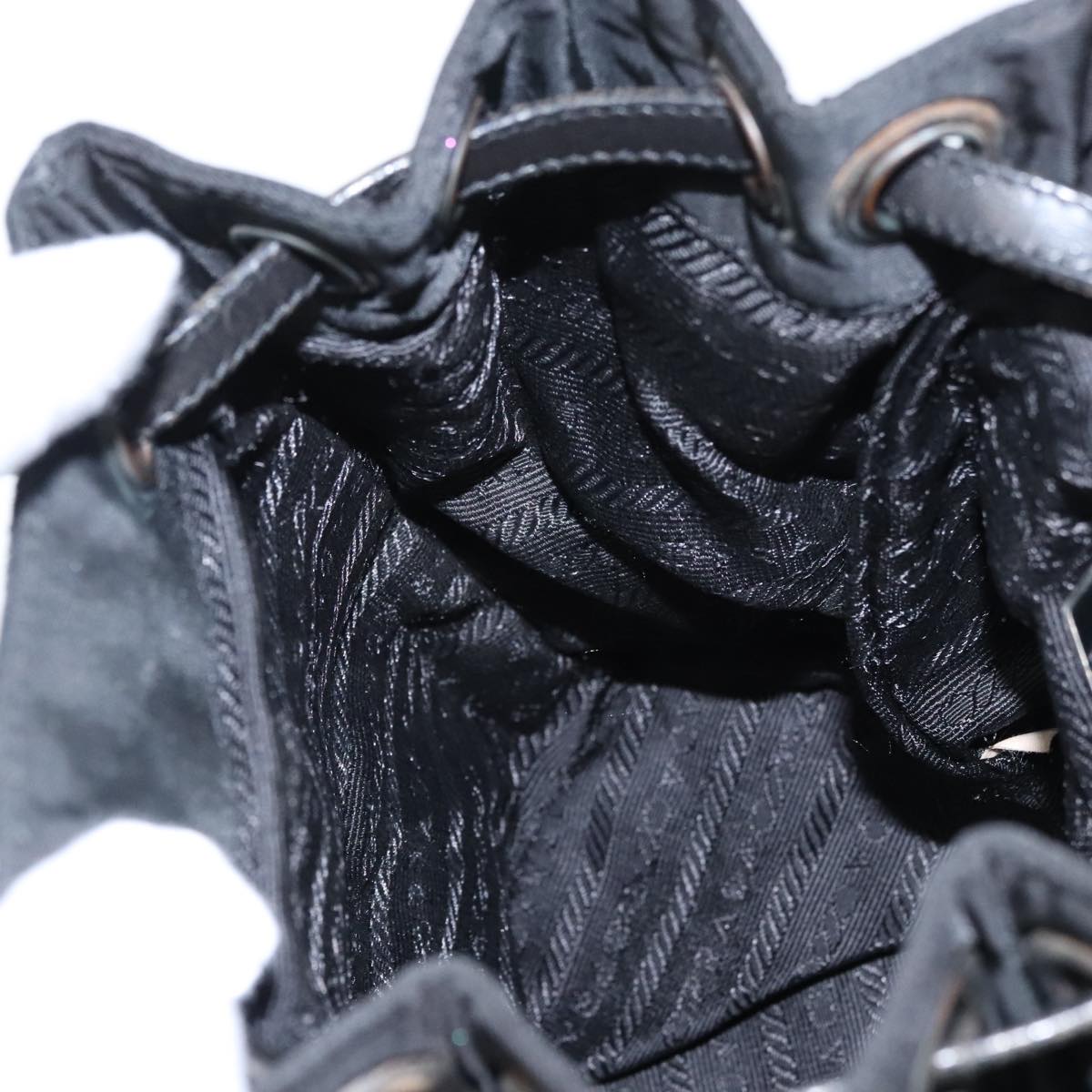 PRADA Shoulder Bag Leather Black Auth 91635V