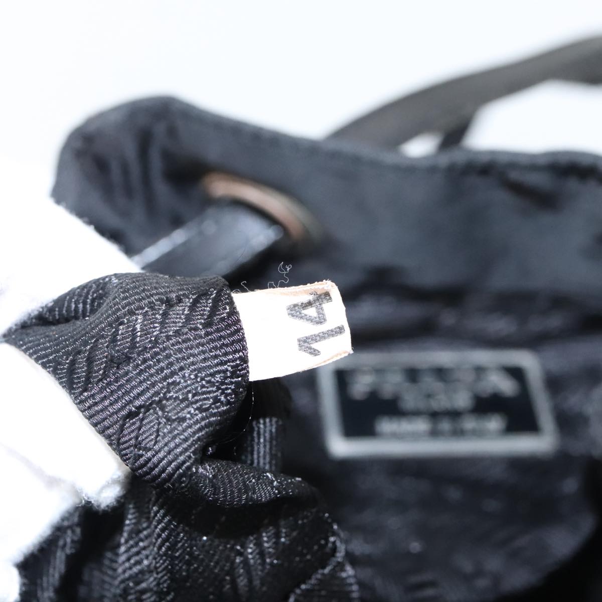 PRADA Shoulder Bag Leather Black Auth 91635V