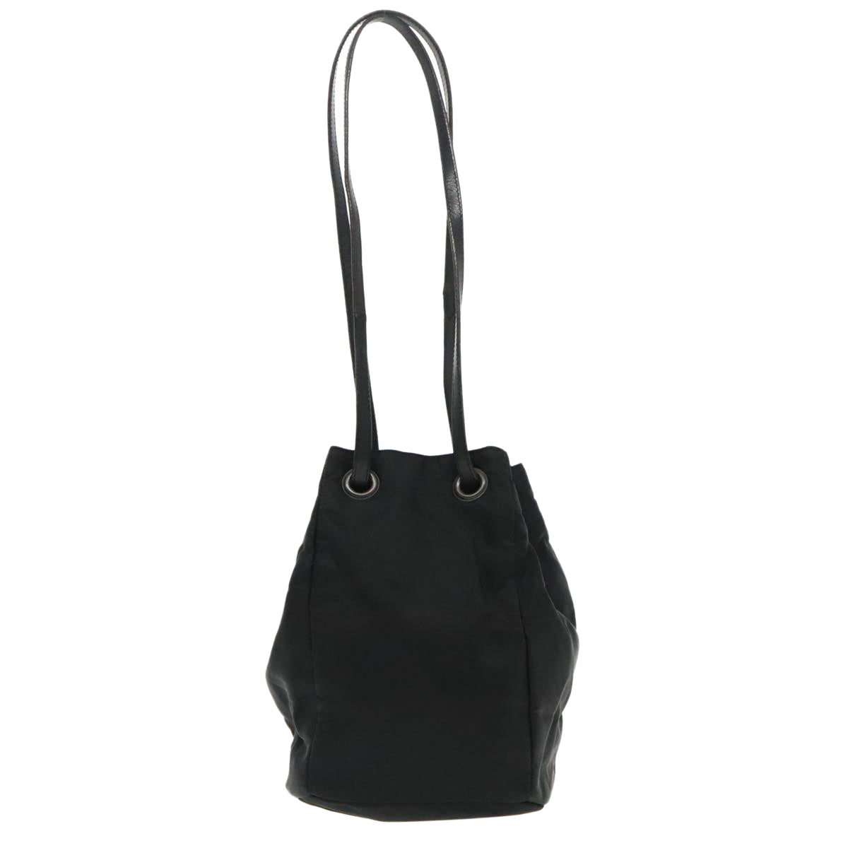 PRADA Shoulder Bag Leather Black Auth 91635V