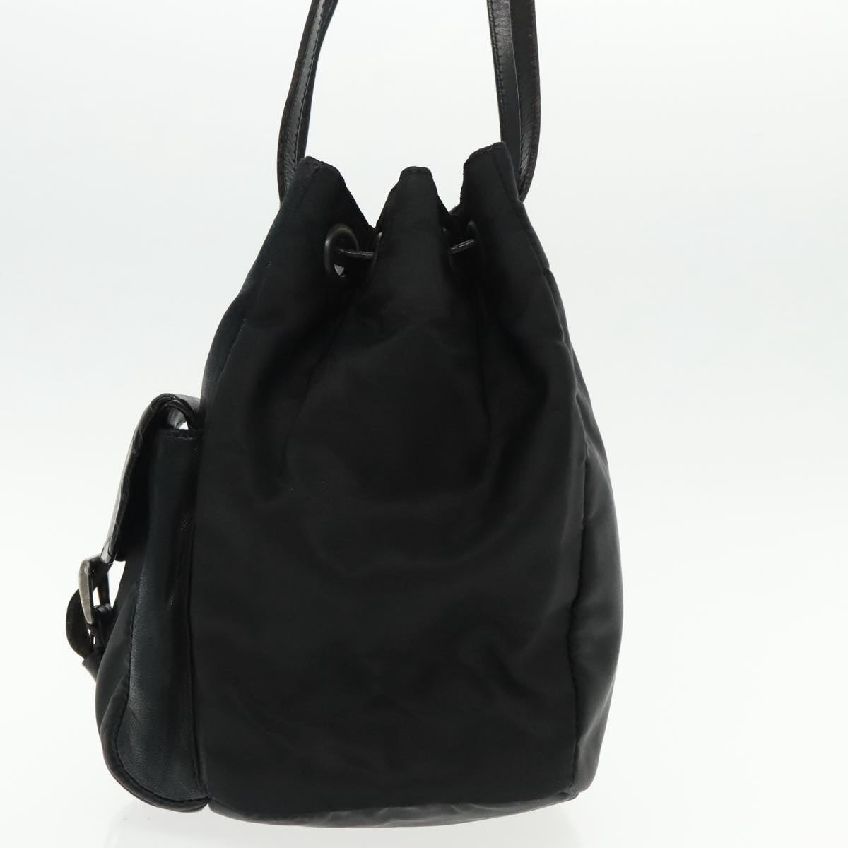 PRADA Shoulder Bag Leather Black Auth 91635V