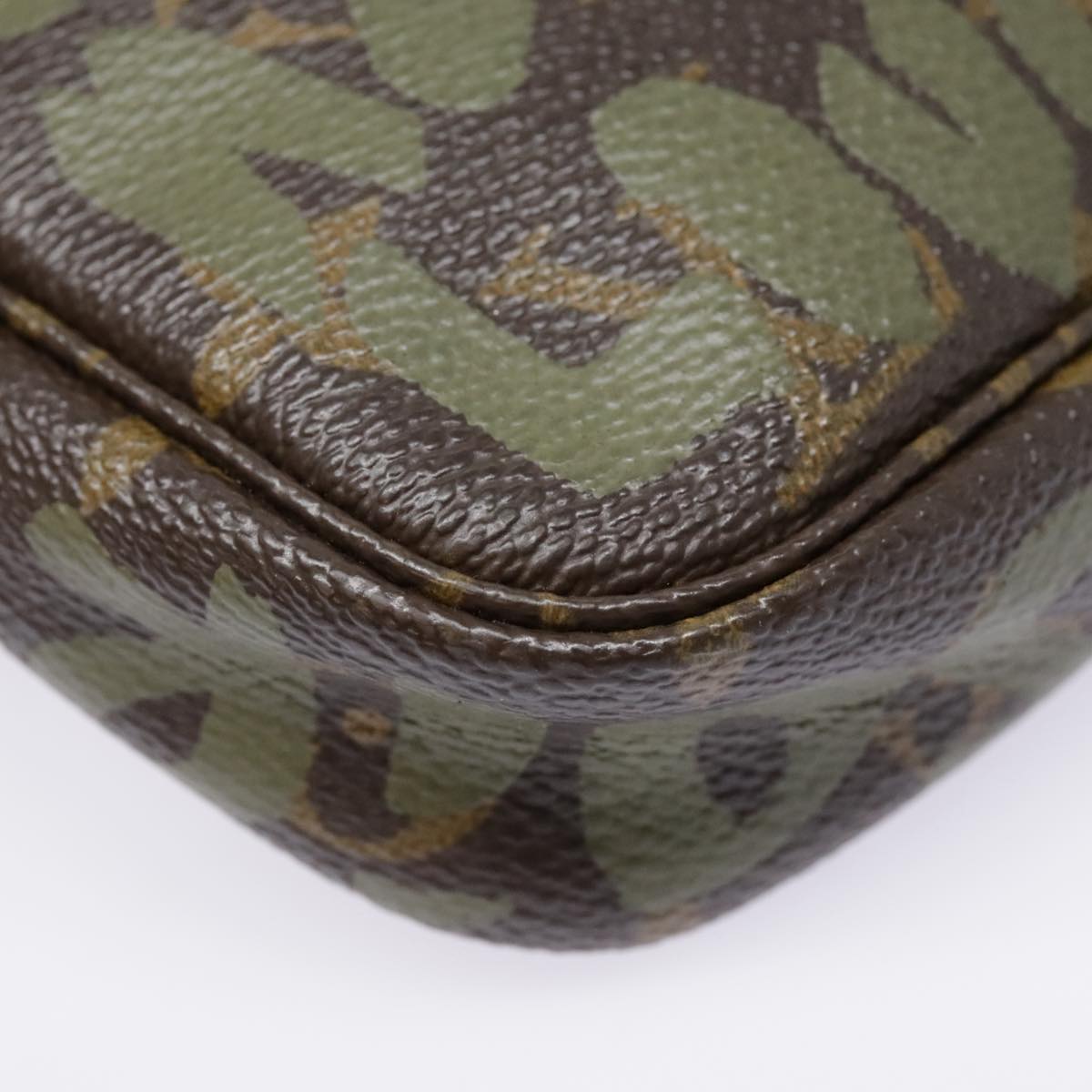 LOUIS VUITTON Monogram Graffiti Pochette Accessoires Khaki M92191 Auth 91688