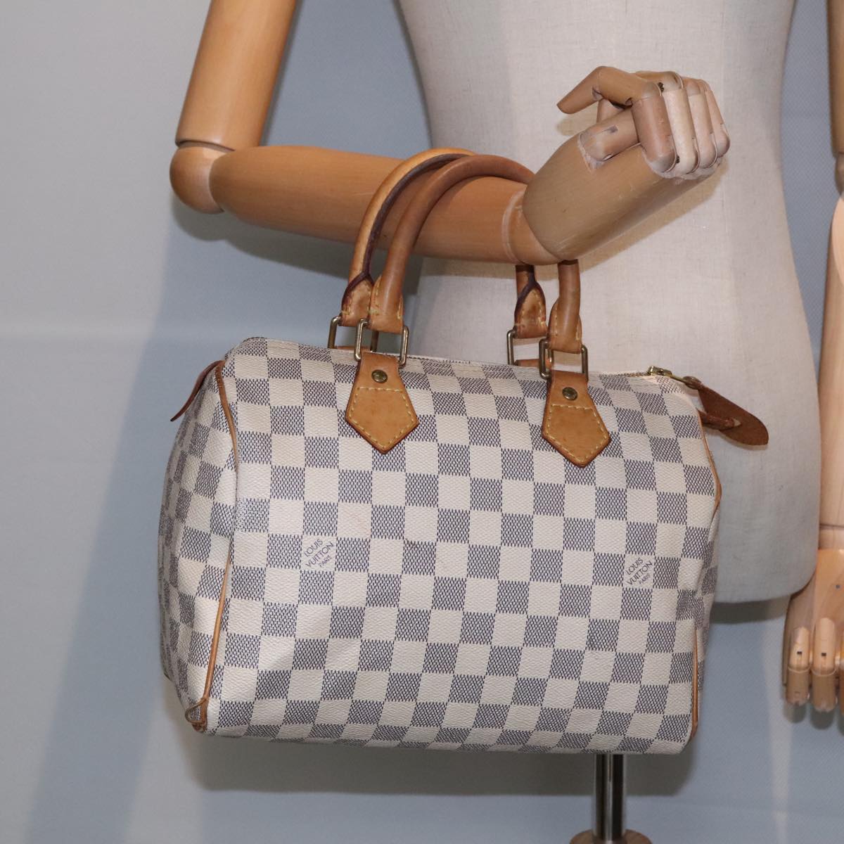 LOUIS VUITTON Damier Azur Speedy 25 Hand Bag N41534 LV Auth 91705