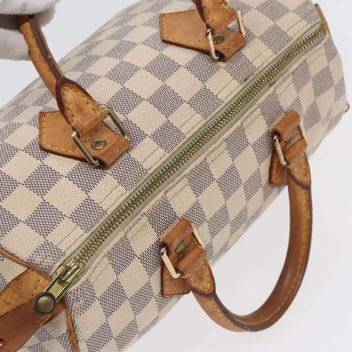 LOUIS VUITTON Damier Azur Speedy 25 Hand Bag N41534 LV Auth 91705